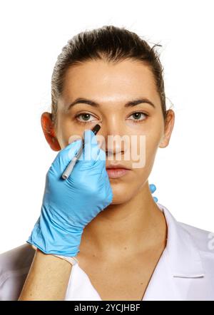 Survey before plastic surgery. Stock Photo