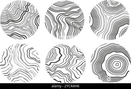 Tree cut pattern.Vector topographic map concept. Stock Vector