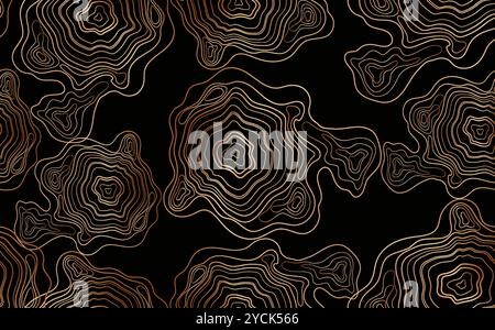 Tree cut pattern.Vector topographic map concept. Stock Vector
