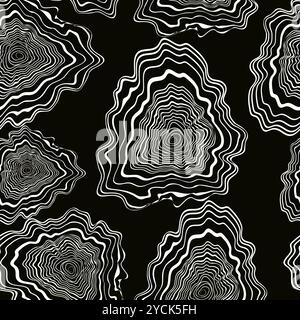Tree cut pattern.Vector topographic map concept. Stock Vector