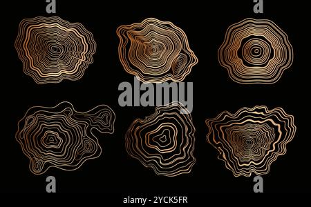 Tree cut pattern.Vector topographic map concept. Stock Vector