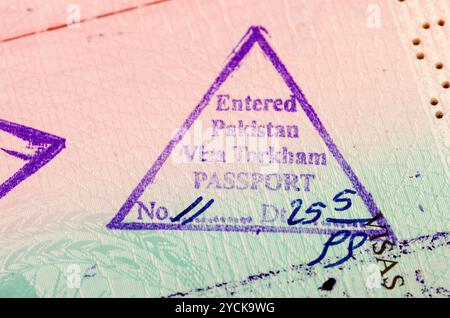 Entry visa stamp in the afghanistan passport Stock Photo