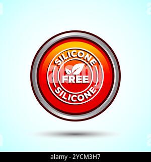 Silicone free icon design illustration, Best Silicone free sign, symbol,  Button Design Stock Vector