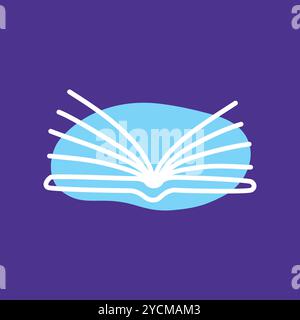 Doodle book icon handdrawn with thin line and colored with colorful blobs Stock Vector