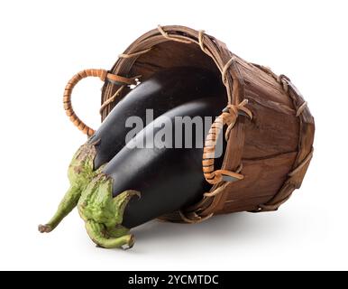 Eggplants in a basket Stock Photo