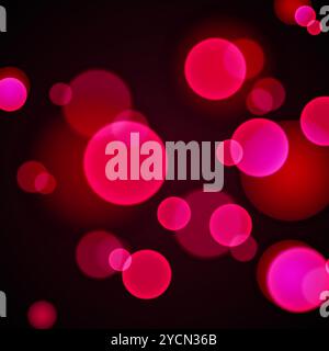 Background with pink, red bokeh lights on black background Stock Vector