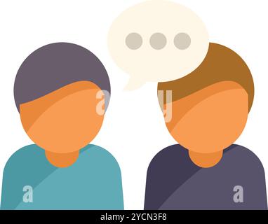 Two people are having a conversation, sharing their thoughts and ideas with each other Stock Vector