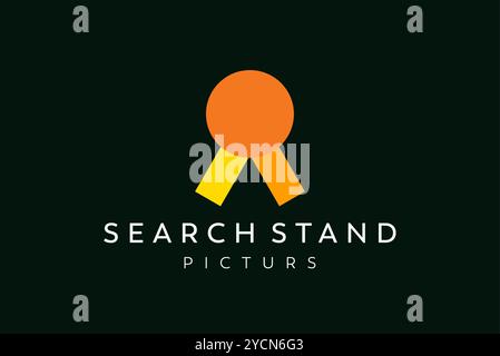 Search stand picture photography business logo design for technology brand and related company, abstract vector editable Stock Vector