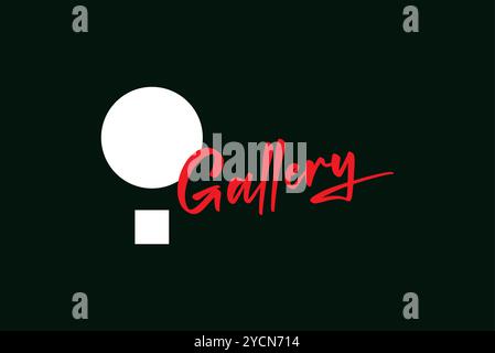 Gallery art script typography business logo design for technology brand and related company, abstract vector editable Stock Vector