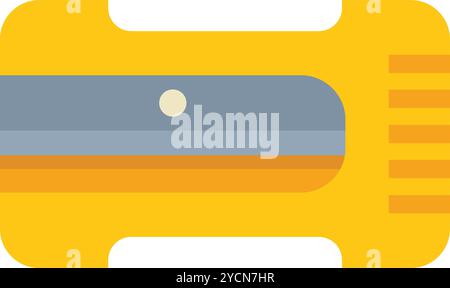Simple icon of a yellow pencil sharpener, perfect for representing school supplies or office equipment Stock Vector