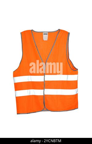 Safety orange vest isolated on a white background. Road vest for safe ...