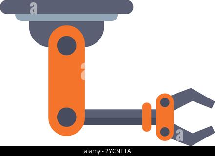 Robotic arm holding something using mechanical hand, modern industrial technologies isolated illustration Stock Vector