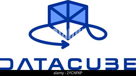 Virtual Reality digital cube business logo design for technology band and related company, abstract vector editable Stock Vector