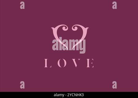Heart love business logo design for technology band and related company, abstract vector editable Stock Vector