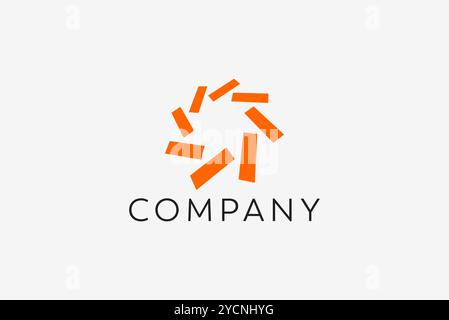 Innovative technology rounded  business logo design for technology band and related company, abstract vector editable Stock Vector