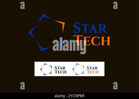 Star tech innovative aero direction business logo design for technology band and related company, abstract vector editable Stock Vector