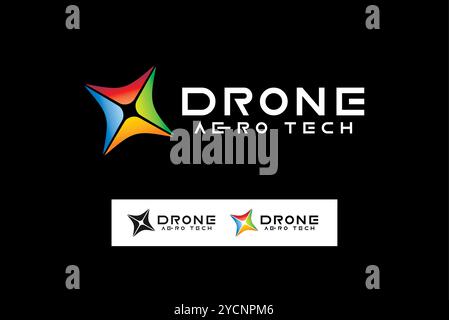 Drone aero tech innovative business logo design for technology band and related company, abstract vector editable Stock Vector