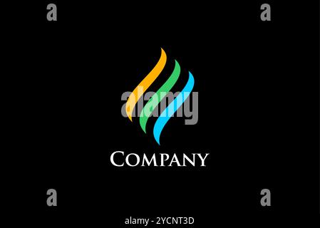 Innovative abstract financial lines business logo design for technology band and related company, abstract vector editable Stock Vector