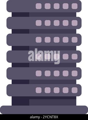 This minimalist icon represents a data center, symbolizing cloud computing and data storage Stock Vector