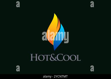 Fire burn drop flame water energy business logo design for technology band and related company, abstract vector editable Stock Vector