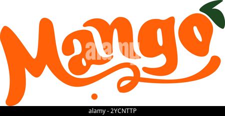 Mango typography business logo design for technology band and related company, abstract vector editable Stock Vector
