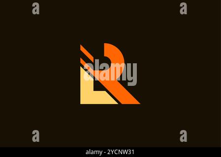Geometric letter R business logo design for technology band and related company, abstract vector editable Stock Vector