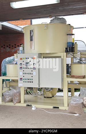 Pellets machine for bio mass and animal compound feed Stock Photo