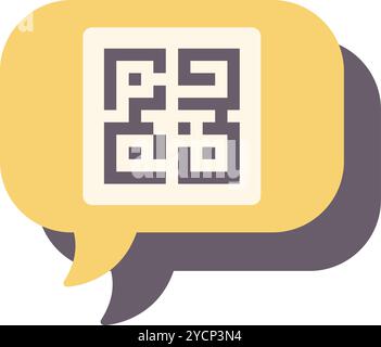 Speech bubble containing a qr code, representing the use of technology for communication and information sharing Stock Vector