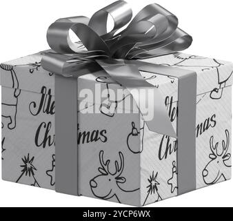 Beautiful Elegant Christmas Gift Box Stock Photo