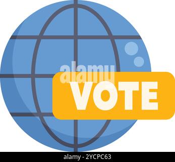 Globe showing online voting campaign encouraging worldwide citizens to participate in global elections Stock Vector