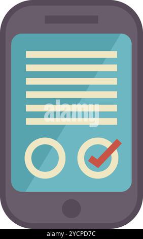 Smartphone displaying checklist for completing tasks efficiently, ensuring timely project completion and productivity Stock Vector