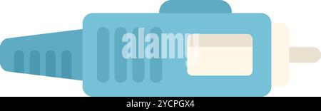 Optical fiber cable connector transmitting data in flat design style Stock Vector