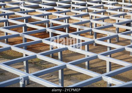 Raised Steel Floor Structure System Stock Photo