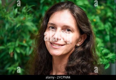 Selfie Portrait of 40 years old slavic woman close up without make up Stock Photo