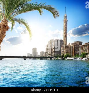 The Nile river and modern center of Cairo view, Egypt Stock Photo - Alamy