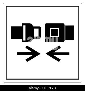 This graphic represents a seat belt safety symbol, promoting secure usage in vehicles. Ideal for safety campaigns and educational materials about car Stock Vector