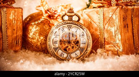 Christmas pocket watch Stock Photo