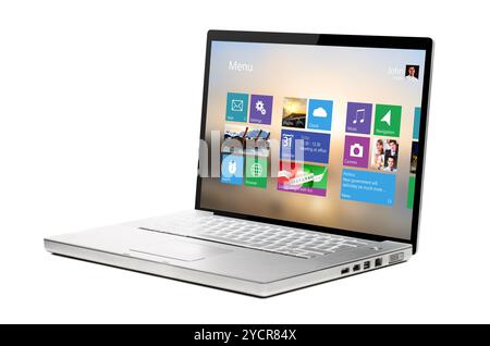 Modern laptop with ui Stock Photo