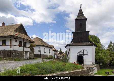 Holloko, Hungary, 3 October, 2022: view of the historic village center and old church in Holloko, Europe Stock Photo