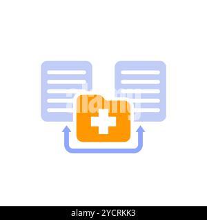 medical documents or patient files icon on white Stock Vector