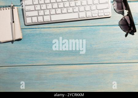 Keyboard on table Stock Photo