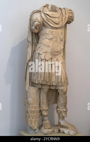 Olympia, Greece- 11 November, 2022: museum exhibit of Greek statue in Ancient Olympia Stock Photo