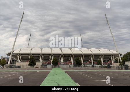 Reims, France- 13 September, 2022: view of the Reims football stadium and parking lot Stock Photo