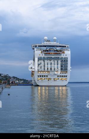 Cobh, Ireland, 15 August, 2022: view of the stern of the Emerald Princess cruise ship docked in Cork Harbor, Europe Stock Photo