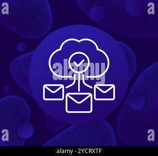email automation, SaaS icon, line vector Stock Vector