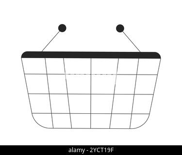 Shopping basket empty black and white 2D line object Stock Vector