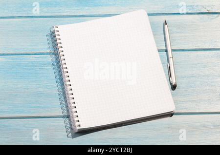 Notepad on table Stock Photo