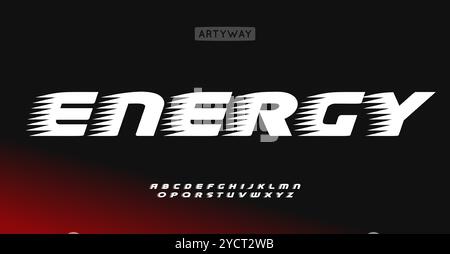 Speed typeface, streamlined letters, energetic racing font for modern ...