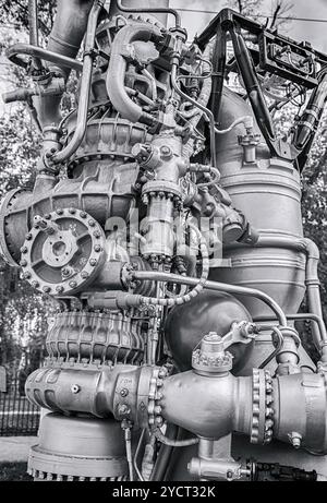 Detail of space rocket engine NK-33 by the Corporation Kuznetsov Stock Photo