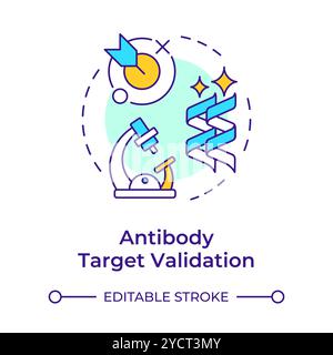 Antibody target validation multi color concept icon Stock Vector